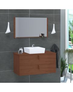 Gabinete de Banheiro Suspenso 2 Gavetas Berlim 60cm Natura