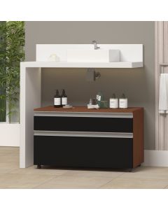 Gabinete Inferior 80cm com 2 Gavetas Safira Preto